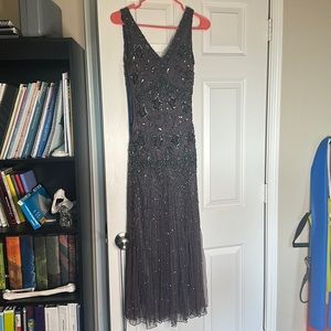 Pizarro Nights beaded mesh gown, size 4, worn once